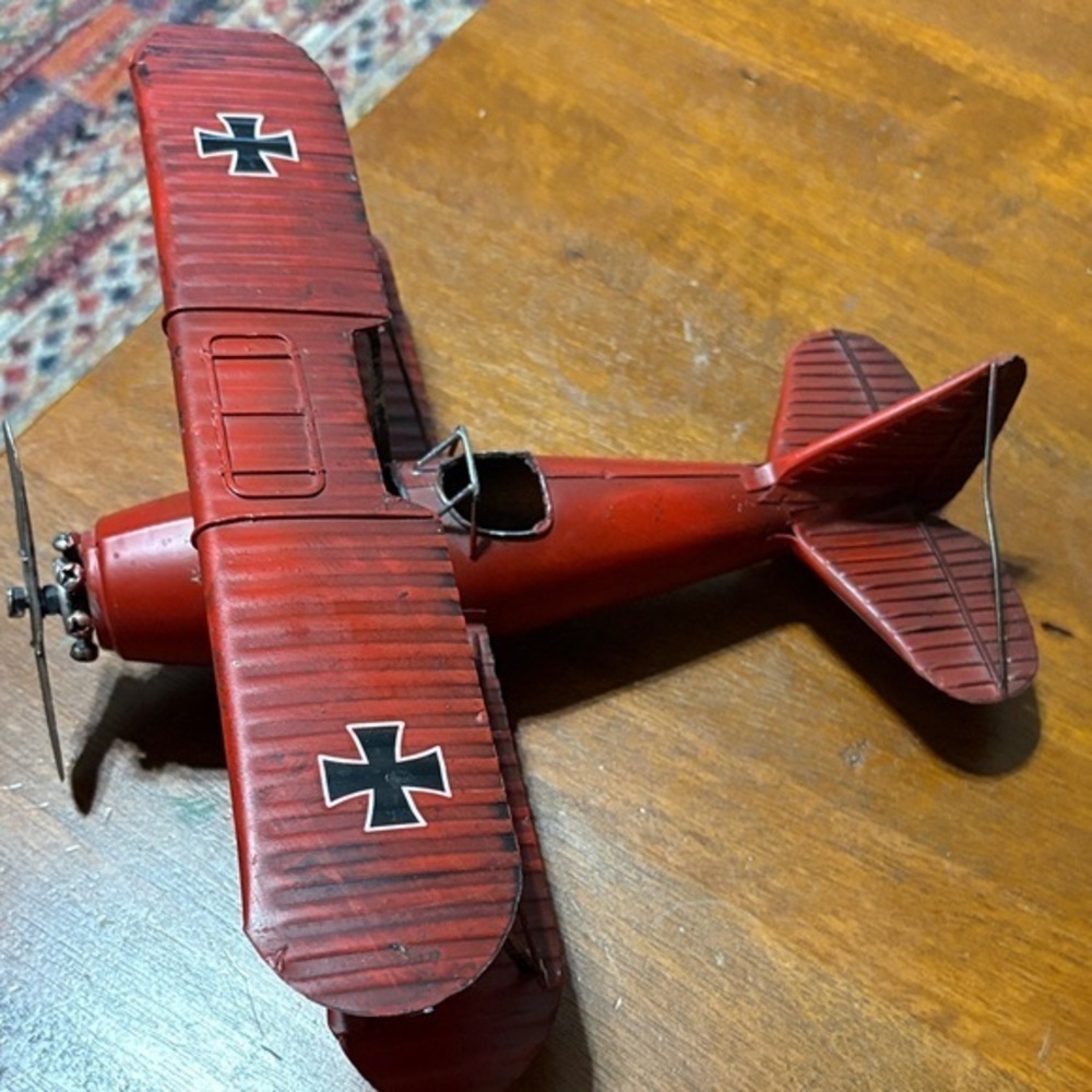 Classic Red Biplane Model